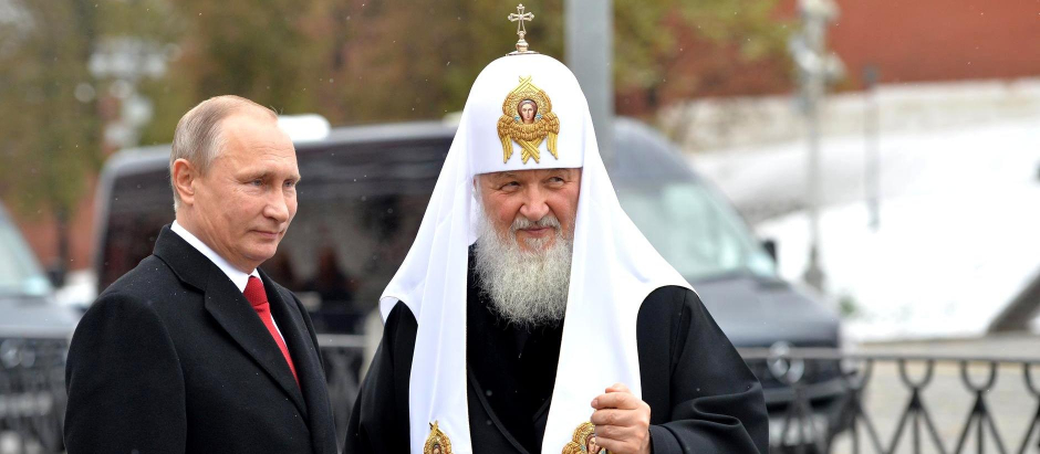 El presidente Putin, y el Patriarca de la Iglesia ortodoxa rusa, Kiril