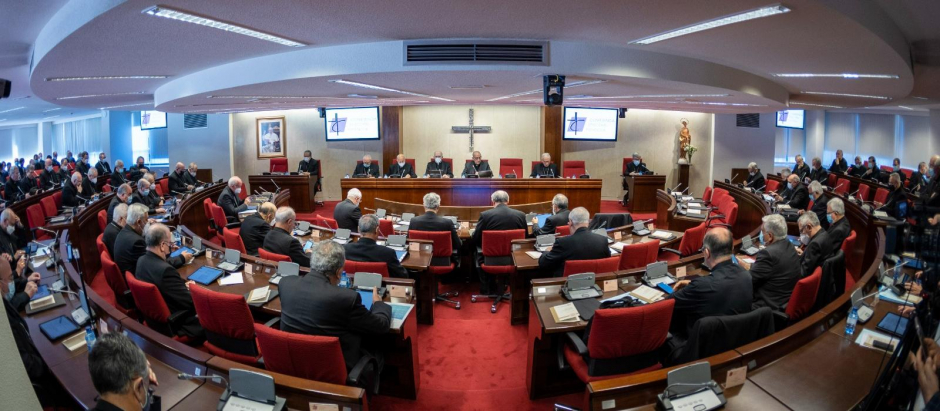 Imagen de la Asamblea Plenario de los obispos españoles en el día de hoy