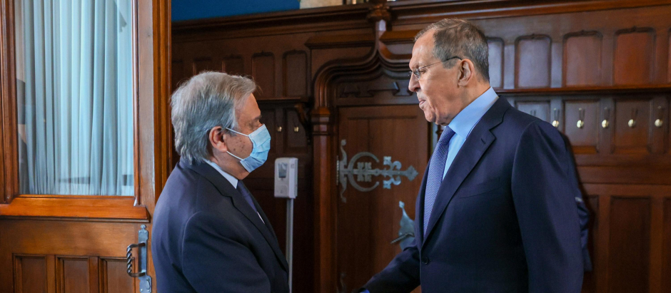 Encuentro en Moscú entre Antonio Gutierres, secretrario genera de la ONU, y Serguei Lavrov, ministro de Exteriores ruso