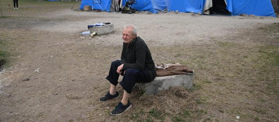 Un campamento de filtración para desplazados ucranianos, en el Donetsk