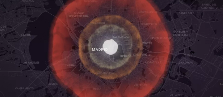 Qué pasaría si una bomba nuclear cayera sobre Madrid