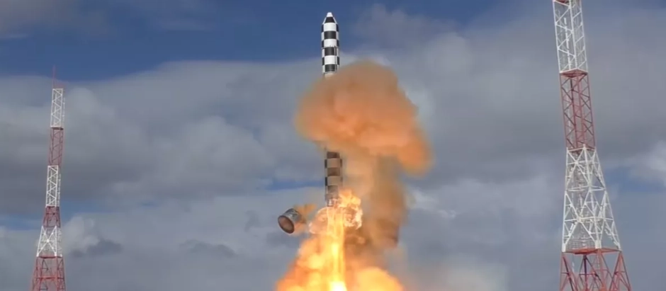 Prueba de un misil Satán 2, en 2018