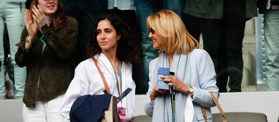 Xisca Perello and Ana Maria Parera during the match at the Madrid TennisOpen, May 4, 2022.