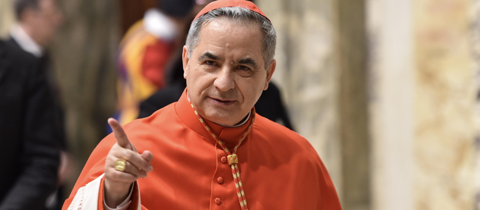 Newly elevated cardinal, Giovanni Angelo Becciu  from Italy, attends the courtesy visit of relatives following a consistory for the creation of new cardinals on June 28, 2018 in the Apostolic Palace at St Peter's basilica in Vatican.