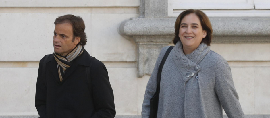 La alcaldesa de Barcelona, Jaume Asens, y el portavoz de En Comú Podem en el Congreso, Jaume Asens