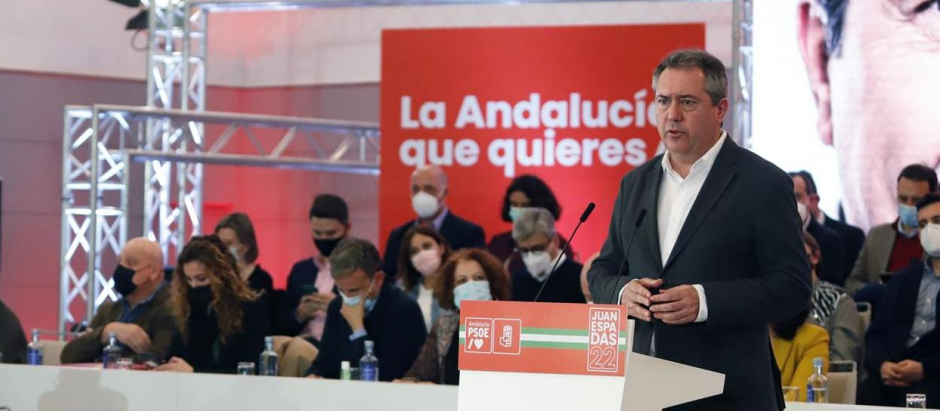 El secretario general del PSOE de Andalucía, Juan Espadas, en el Comité Director del PSOE de Andalucía