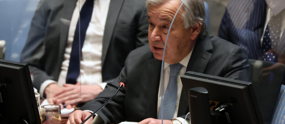 António Guterres, Secretario General de las Naciones Unidas (ONU) se dirige al Consejo de Seguridad