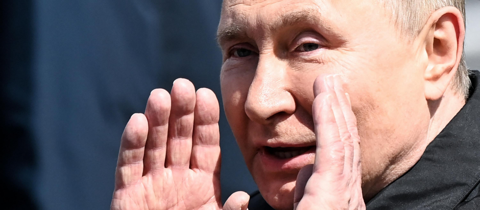 Vladimir Putin en el día del desfile de la victoria en la plaza roja