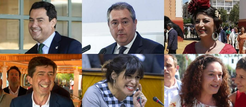 Los candidatos a presidir la Junta de Andalucía tras las elecciones del próximo 19 de junio