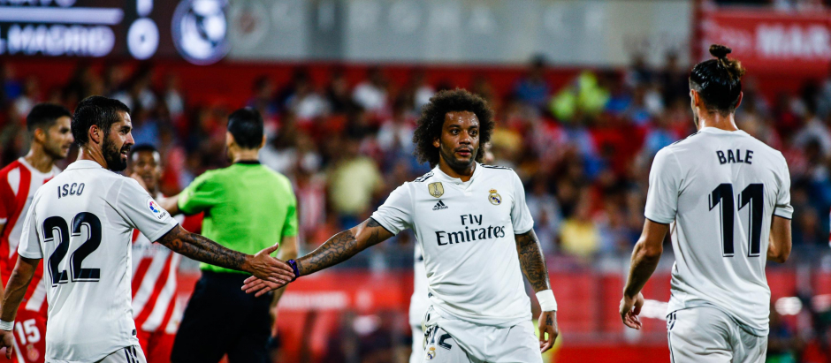 Marcelo saluda a Isco y Bale