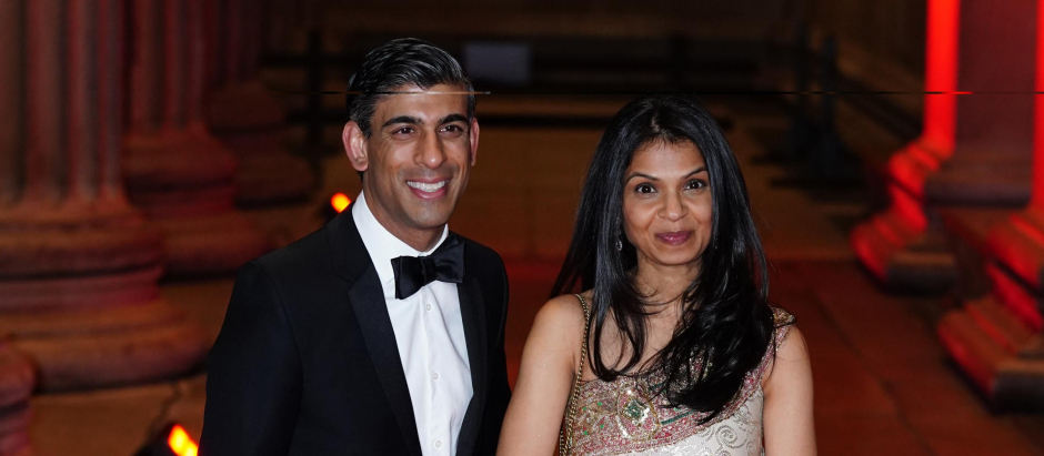 Chancellor of the Exchequer Rishi Sunak alongside his wife Akshata Murthy attending a reception to celebrate The British Asian Trust in London.
