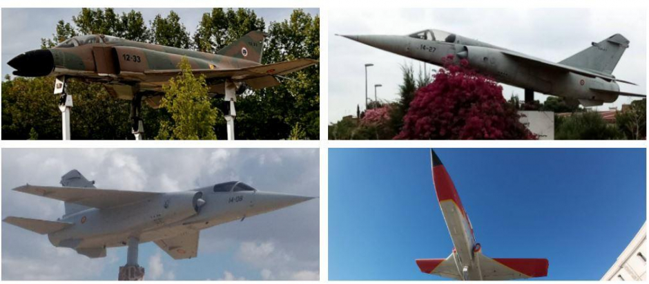 Aviones militares en rotondas de Getafe, Paterna, Boadilla del Monte y Cartagena