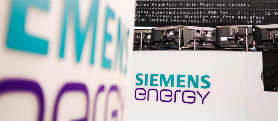 Panel de Siemens Energy en la Bolsa de Valores de Frankfurt