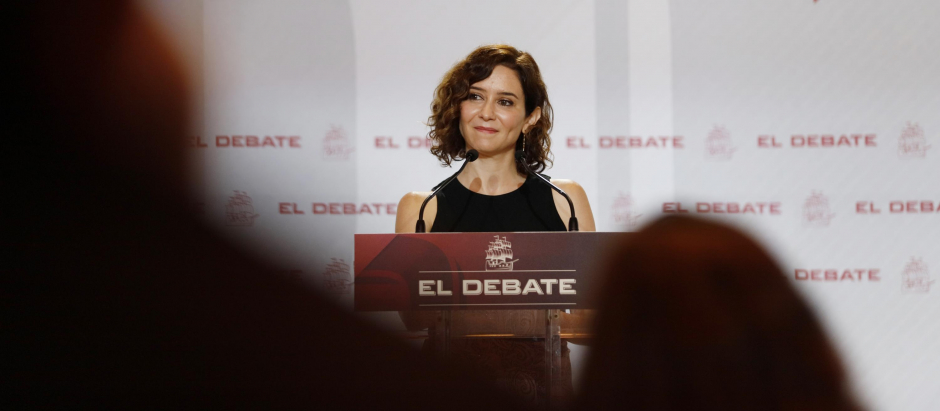 La presidenta de la Comunidad de Madrid, Isabel Díaz Ayuso, durante un Foro de El Debate