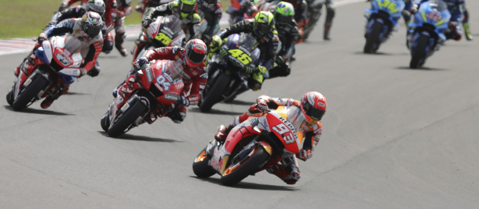Imagen de archivo de una carrera de Moto GP