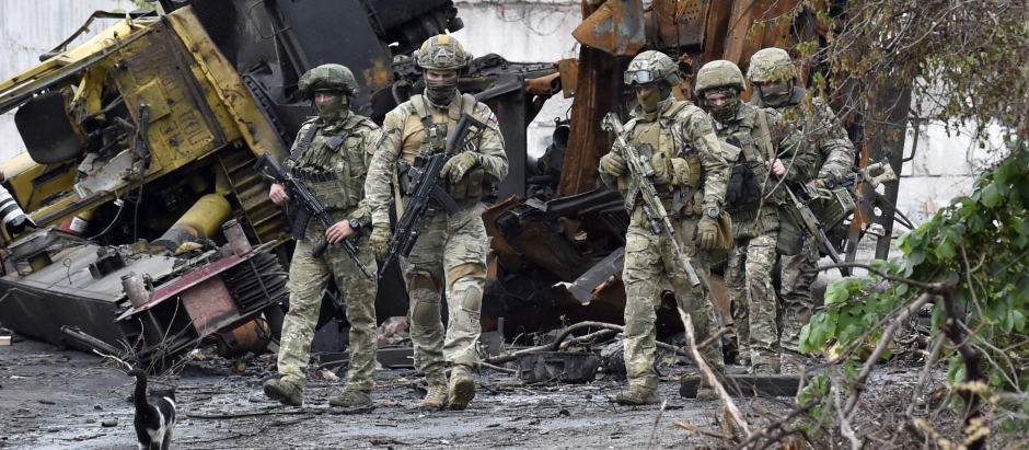 Soldados rusos en Mariupol