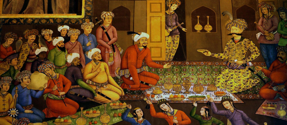 Shah Abbas I y su corte