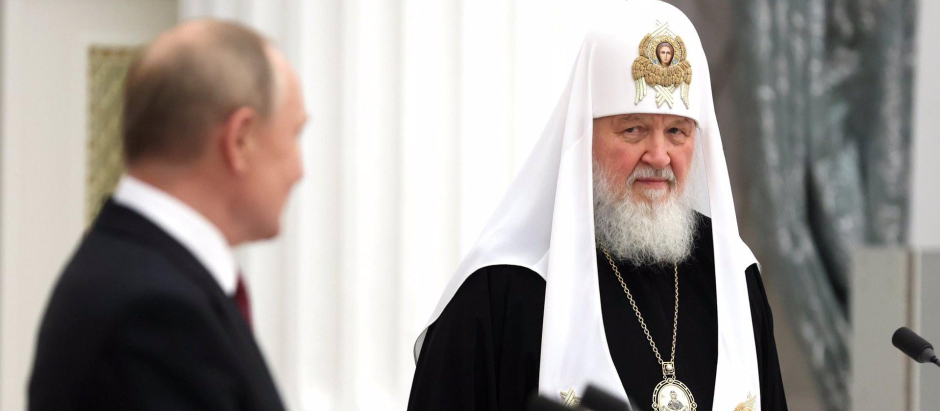 El presidente de Rusia, Vladimir Putin y el patriarca Kirill