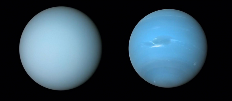 Neptuno (izq.) y Urano (dcha.)