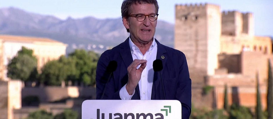 Alberto Núñez Feijóo, haciendo campaña en Andalucía