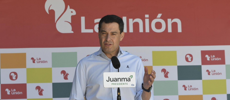 El candidato del PP a la reelección en la Junta, Juanma Moreno