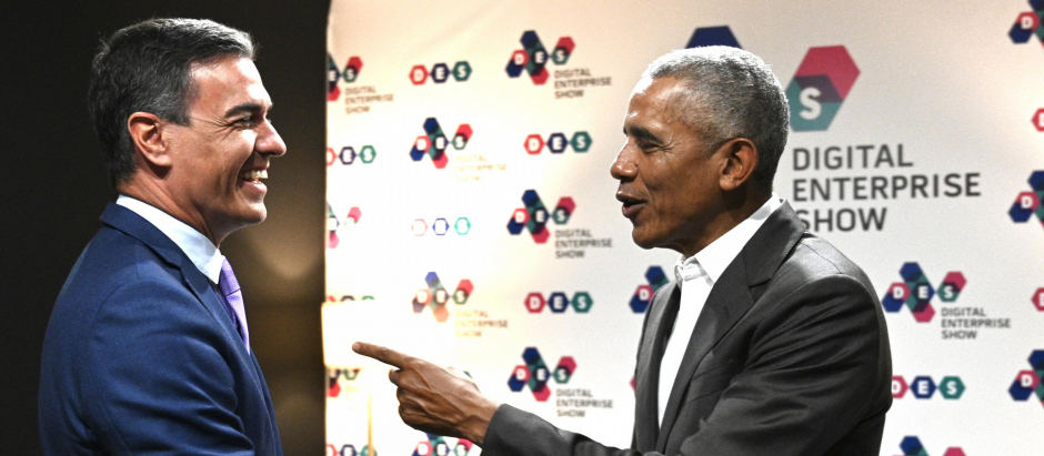 Sánchez junto a Obama en Málaga