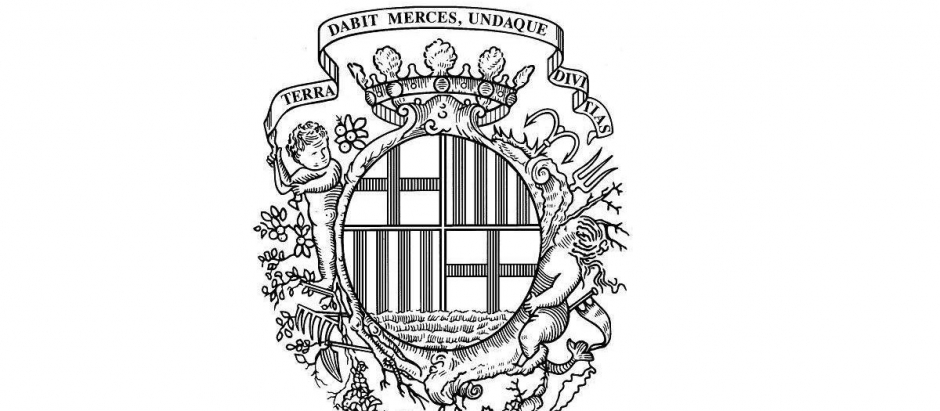El escudo actual de la Cámara de Comercio de Barcelona