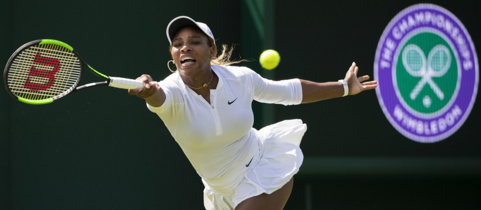 Serena Williams, en un partido de Wimbledon en 2019