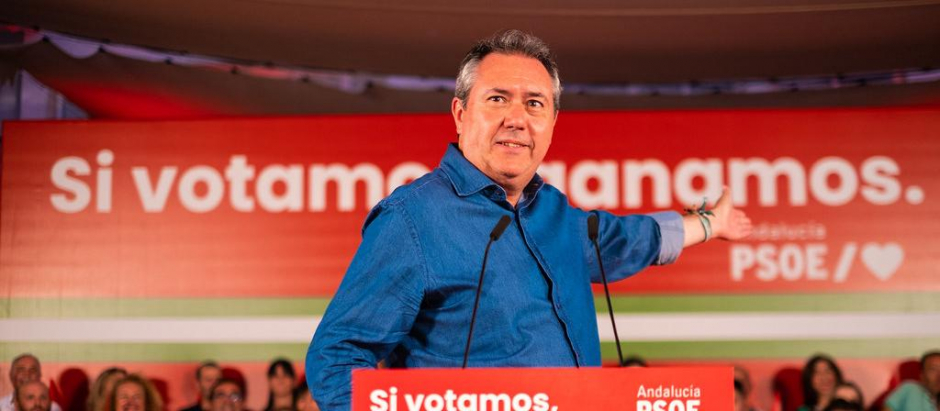 Juan Espadas con su eslogan: "Si votamos, ganamos"