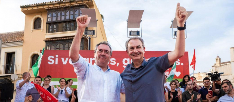 Zapatero y Espadas, en un mitin en Vélez Málaga