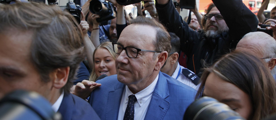 Actor Kevin Spacey arrives at the Westminster Magistrates court in London, Thursday, June 16, 2022