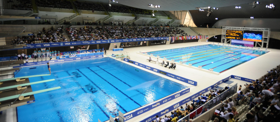 Piscinas de natación en una competición internacional
