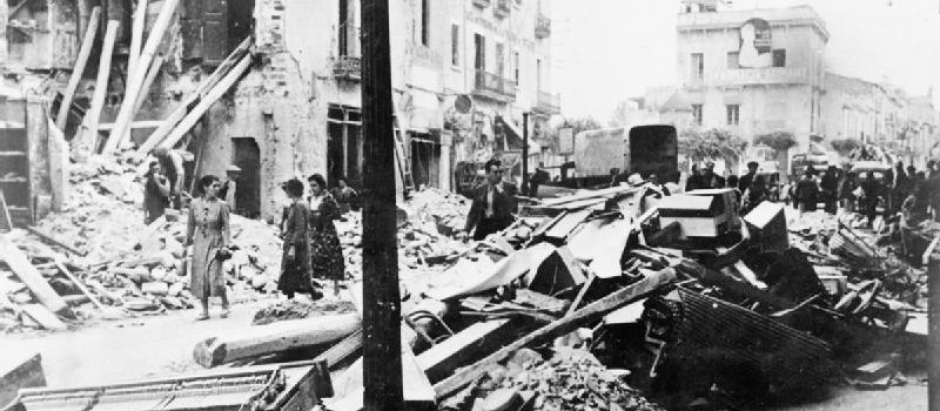 Destrucciones causadas por el bombardeo italiano en Granollers