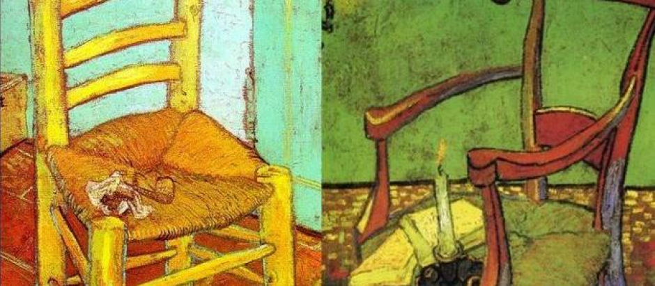 Las sillas de Van Gogh y Gauguin, pintadas por Vincent Van Gogh