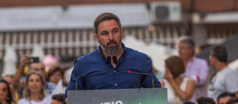 Santiago Abascal, durante el acto de cierre de campaña electoral andaluza el pasado viernes en Sevilla