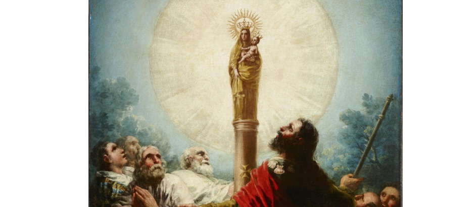 Aparición de la Virgen del Pilar al Apóstol Santiago y sus discípulos por Francisco de Goya
