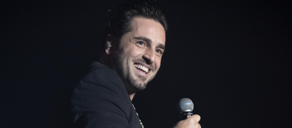 Singer David Bustamante on concert in Madrid on Wednesday, February 16, 2022