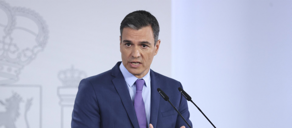 Pedro Sánchez durante el anuncio de las medidas.