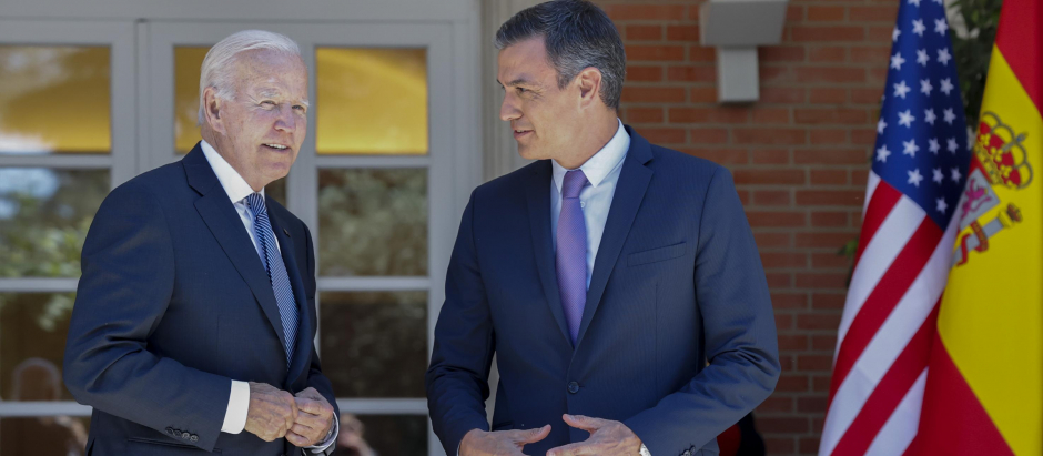 Pedro Sánchez y Joe Biden este martes en La Moncloa