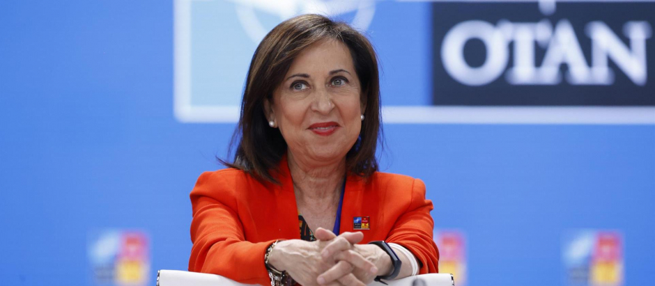 La ministra de Defensa, Margarita Robles, durante la primera jornada de la cumbre de la OTAN