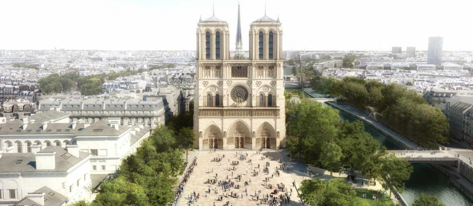 Vista general del proyecto de urbanización de la explanada de la Catedral de Notre-Dame