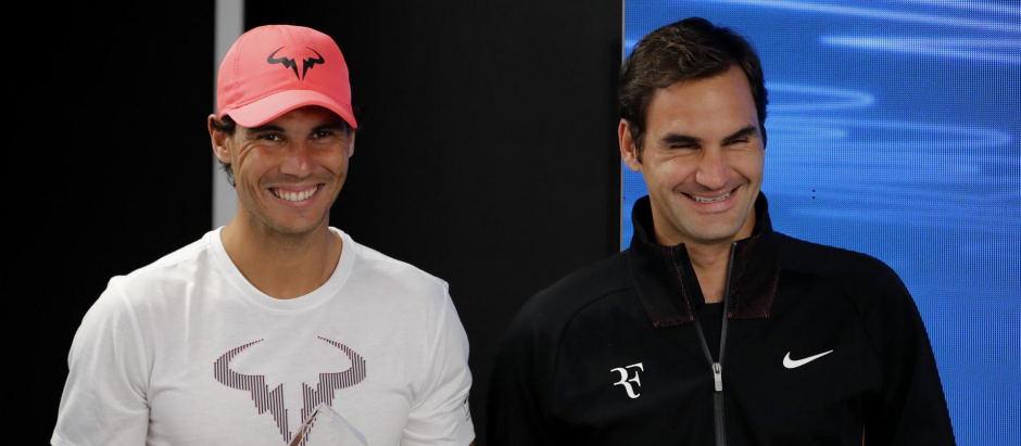 Rafa Nadal y Roger Federer, en una imagen de 2018