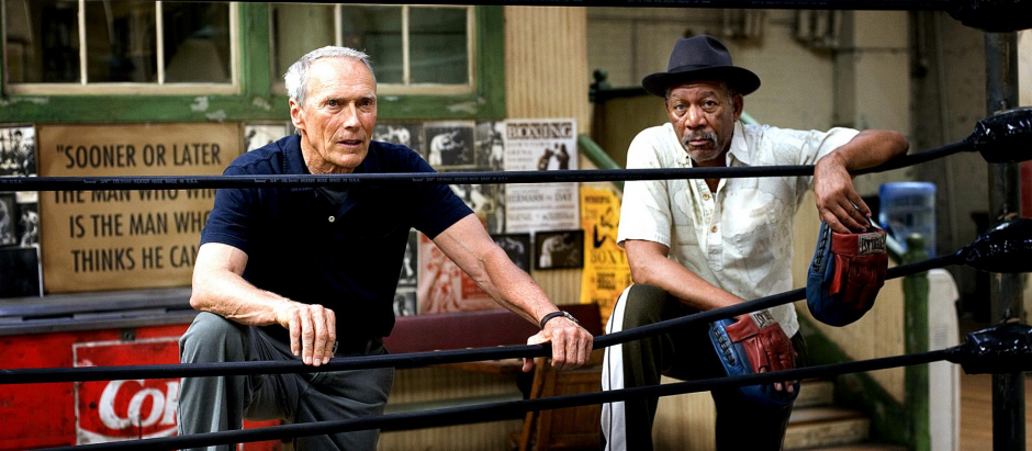 Clint Eastwood y Morgan Freeman, en una escena de Million Dollar Baby