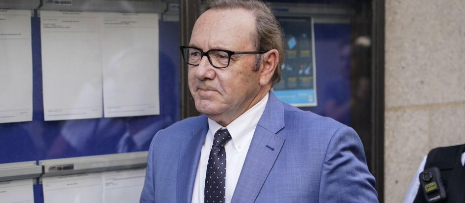 Actor Kevin Spacey arrives at the Old Bailey, in London, Thursday, July 14, 2022. S