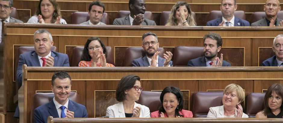 La bancada del PSOE durante el debate sobre el estado de la nación