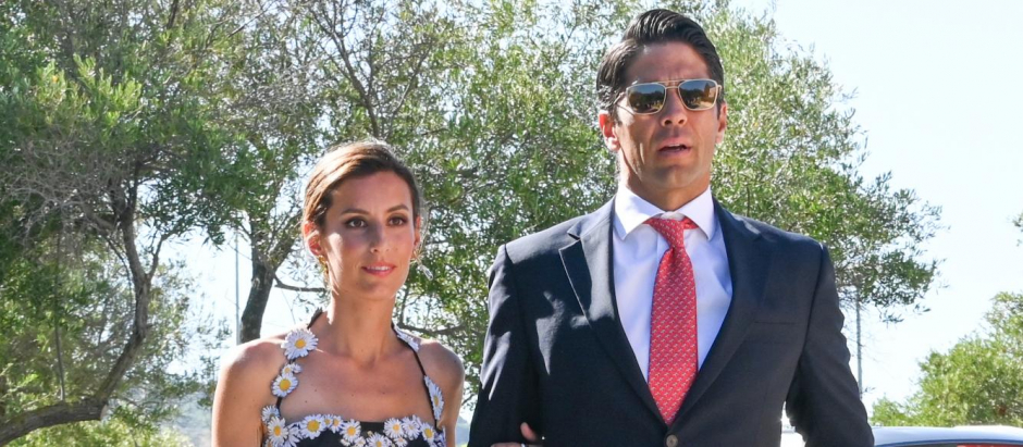 Fernando Verdasco and Ana Boyer during the wedding of Álvaro Castillejo and Cristina Fernández in Sotogrande on Saturday, July 09 2022