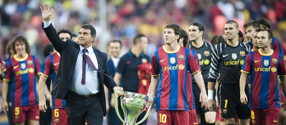 Laporta y Messi, en la primera etapa del primero como presidente culé en 2009