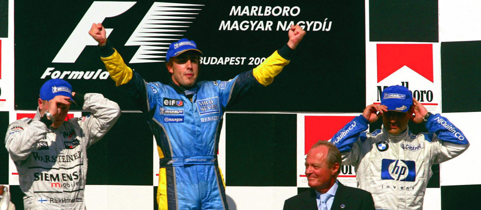 Fernando Alonso obtuvo su primera victoria en la Fórmula 1 en Hungría en 2003