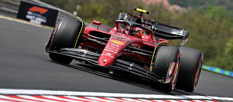 El Ferrari de Carlos Sainz durante la clasificación del GP de Hungría