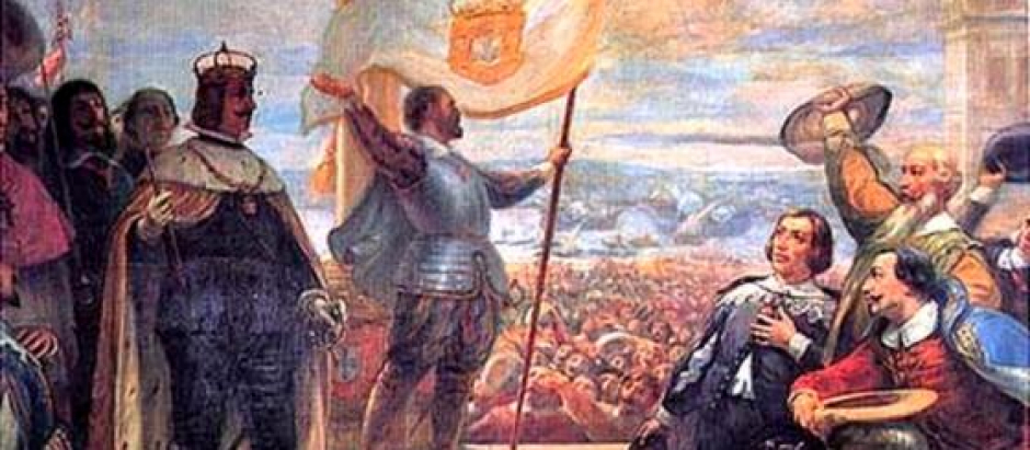 Proclamación de D. Juan IV como Rey de Portugal, pintado por Veloso Salgado